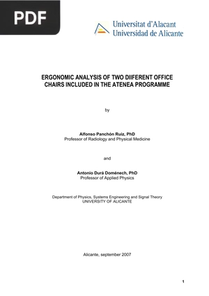 Ergonomic Analysis of Two Different Office Chairs Included in the Atenea Programme
