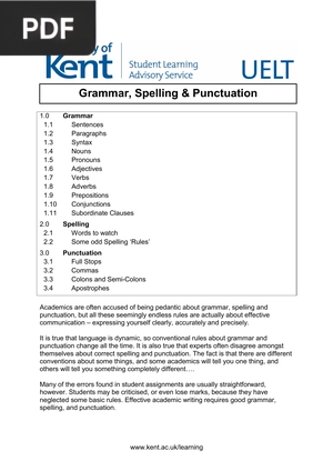Grammar, Spelling & Punctuation