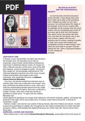 Helena Blavatsky and the Theosophical