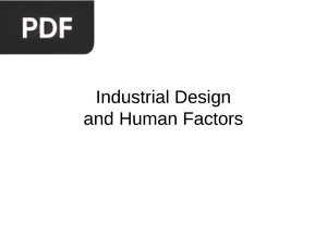 Industrial Design and Human Factors (Presentation)