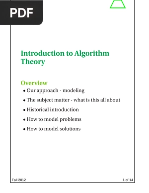 Introduction to Algorithm Theory