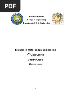 Lectures in Water Supply Engineering