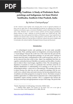 Living Tradition A Study of Prehistoric Rockpaintings and Indigenous Art from District Sonbhadra Southern Uttar Pradesh India