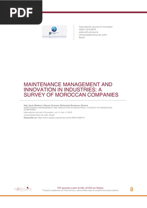 Maintenance Management and Innovation in Industries: A Survey of Moroccan Companies