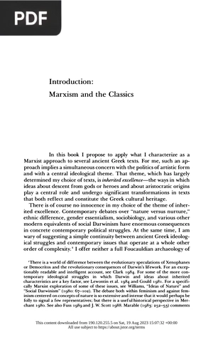 Marxism and the Classics