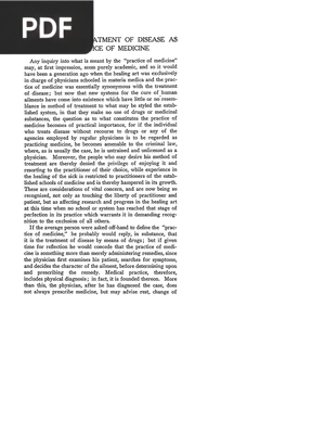 Metaphysical Treatment of Disease as the Practice of Medicine
