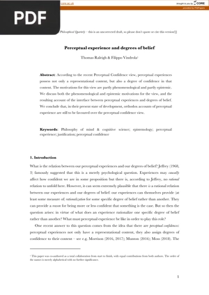 Perceptual experience and degrees of belief