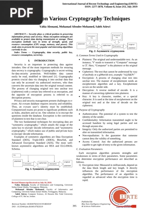Research on Various Cryptography Techniques