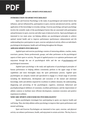 Sports Psychology