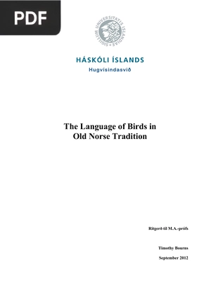 The Language of Birds in Old Norse Tradition