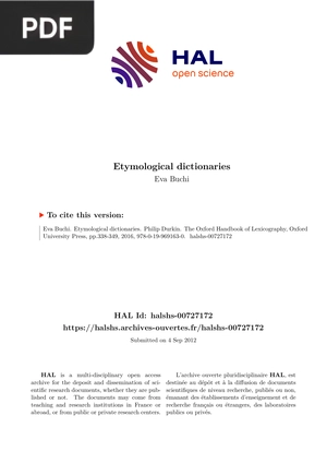 The Oxford Handbook of Lexicography