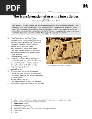 The Transformation of Arachne into a Spider (Article)