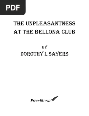 The Unpleasantness at the Bellona Club Novel