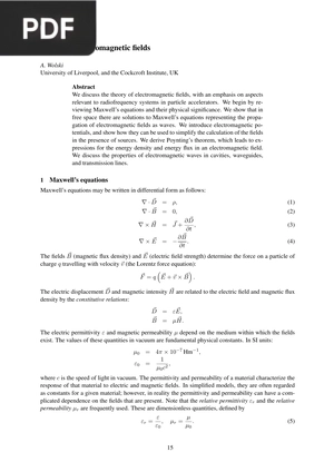 Theory of Electromagnetic Fields