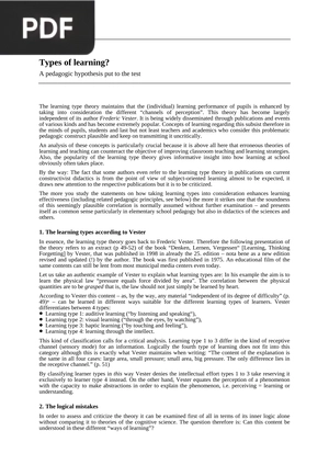 Types of learning (Article)