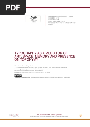 Typography as a mediator of art, space, memory and presence on toponymy