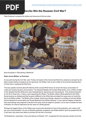 Why did the Bolsheviks Win the Russian Civil War?