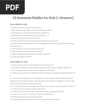 43 Awesome Riddles for Kids [+ Answers]