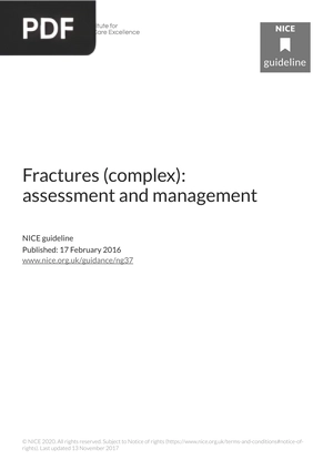 Fractures (complex): Assessment and Management