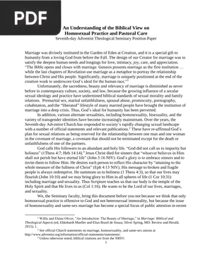 An Understanding of the Biblical View on Homosexual Practice and Pastoral Care