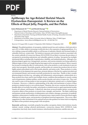 Apitherapy for Age-Related Skeletal Muscle Dysfunction (Sarcopenia)