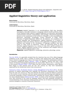 Applied linguistics theory and application