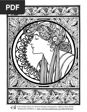 Art nouveau coloring page
