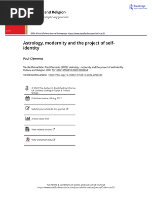 Astrology, modernity and the project of selfidentity