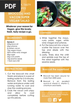Broccoli And Vacon Super Vegan Salad