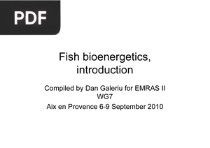 Fish Bioenergetics Introduction