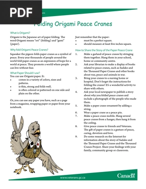 Folding Origami Peace Cranes