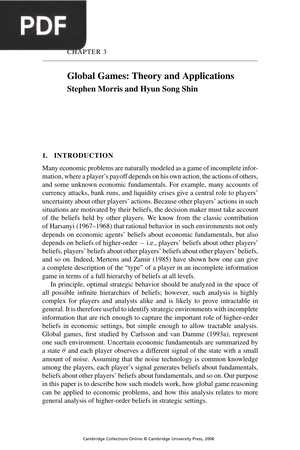 Global Games: Theory and Applications