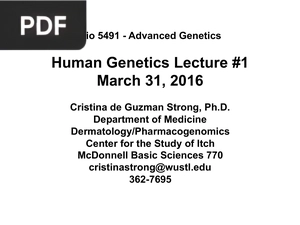 Human Genetics Lecture #1