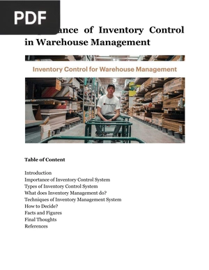Importance of Inventory Control in Warehouse Management