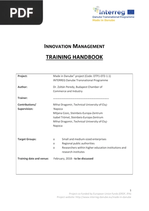Innovation management - training handbook