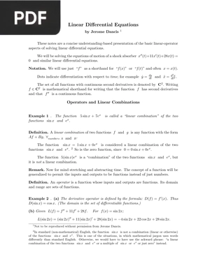 Linear Differential Equations