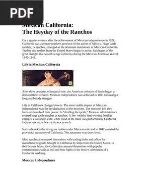 Mexican California: The Heyday of the Ranchos