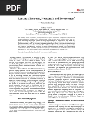 Romantic Breakups, Heartbreak and Bereavement (Article)