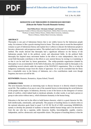 Romantica of Theosophy in Indonesian History (Article)