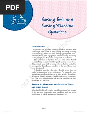 Sewing Tools and Sewing Machine Operations