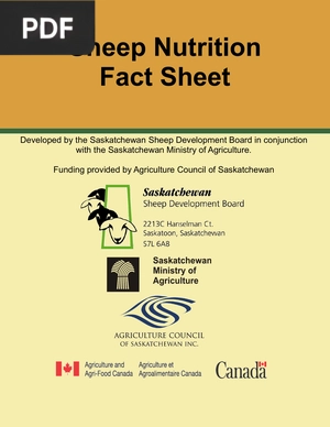 Sheep Nutrition Fact Sheet