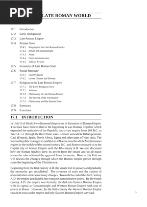 Unit 17 The Late Roman World