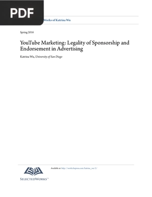 YouTube Marketing - Legality of Sponsorship and Endorsement in Advertising