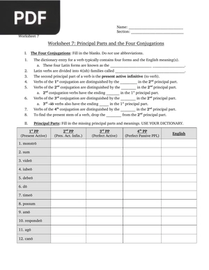 Principal Parts