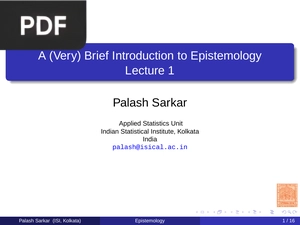A Very Brief Introduction to Epistemology Lecture 1 (Presentation)