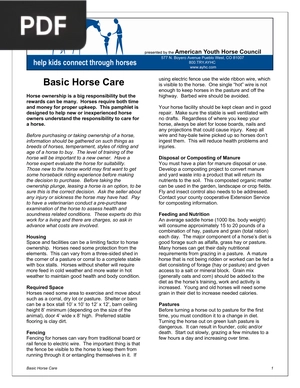 Basic Horse Care (Article)