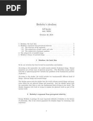 Berkeley’s idealism (Article)