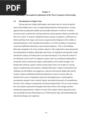 Blavatskys Theosophical Legitimation of the Three Categories of Knowledge