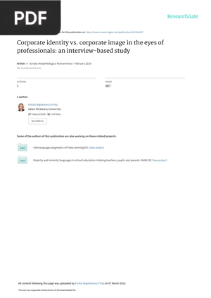 Corporate identity vs. corporate image in the eyes of professionals: an interview-based study