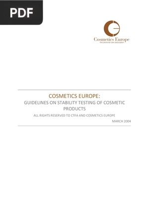 Cosmetics Europe: Guidelines on Stability Testing of Cosmetic Products